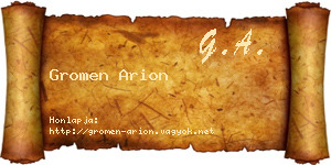 Gromen Arion névjegykártya